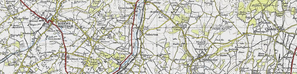 Old map of Soberton in 1945