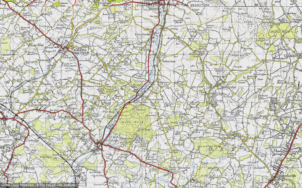Old Map of Soberton Heath, 1945 in 1945