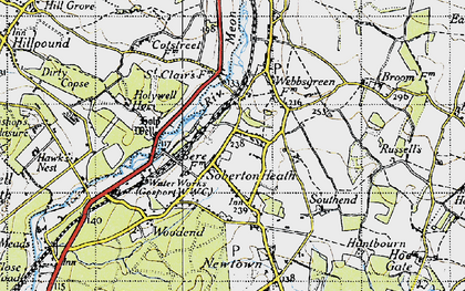 Old map of Soberton Heath in 1945