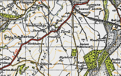 Old map of Sockbridge in 1947