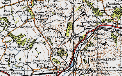 Old map of Ty-draw in 1947