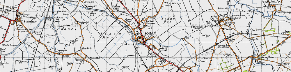 Old map of Soham in 1946