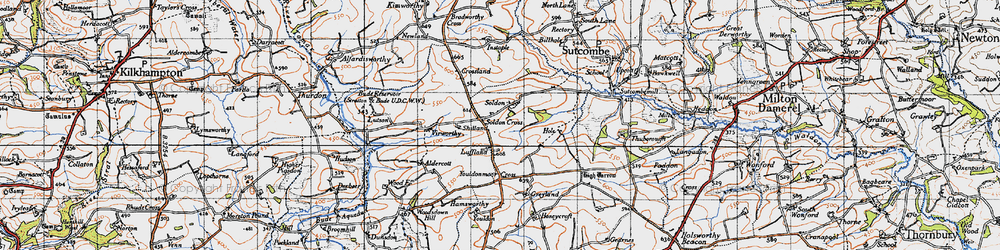 Old map of Aldercott in 1946