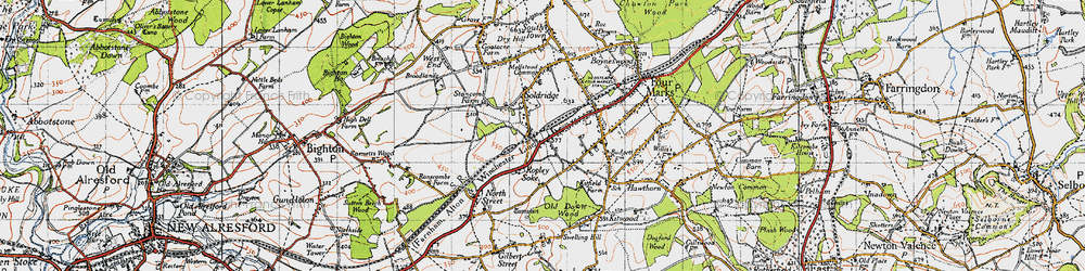 Old map of Soldridge in 1945