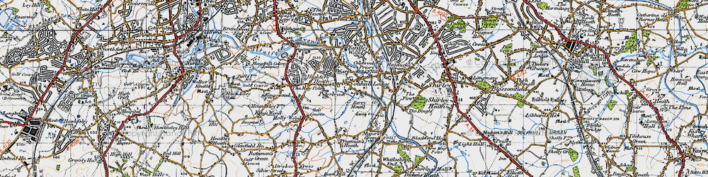 Old map of Solihull Lodge in 1947