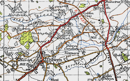Old map of Sollers Dilwyn in 1947