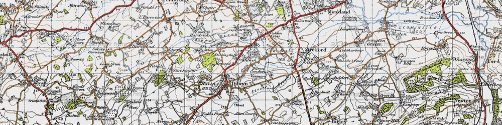 Old map of Sollers Dilwyn in 1947