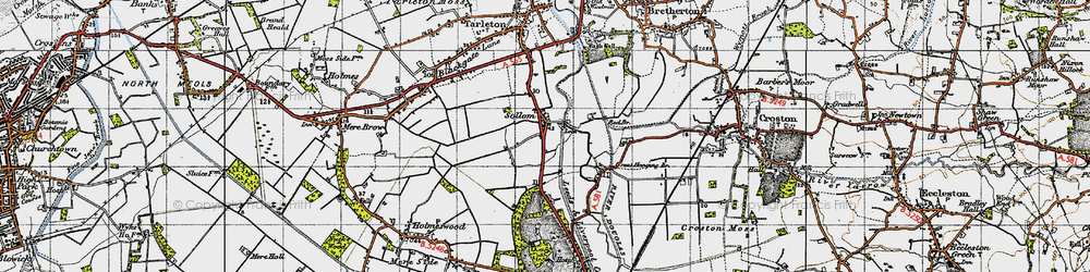 Old map of Sollom in 1947