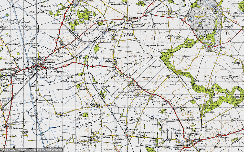 Old Map of Somerby, 1947 in 1947