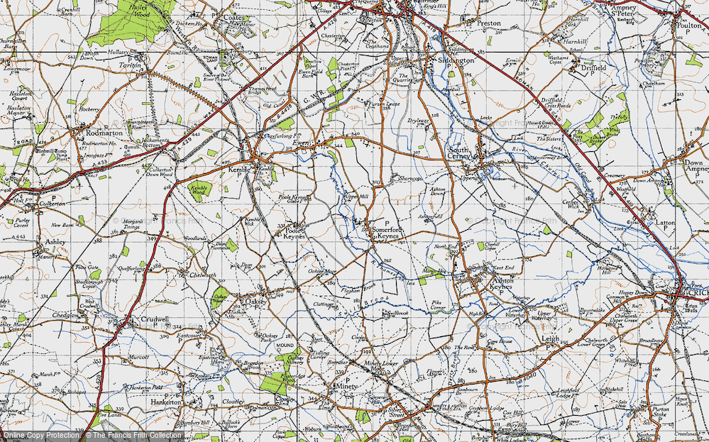 Historic Ordnance Survey Map of Somerford Keynes, 1947