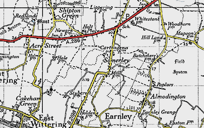 Old map of Somerley in 1945