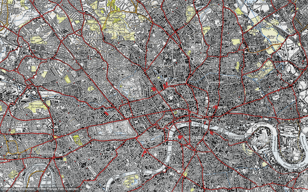 Old Map of Somers Town, 1945 in 1945