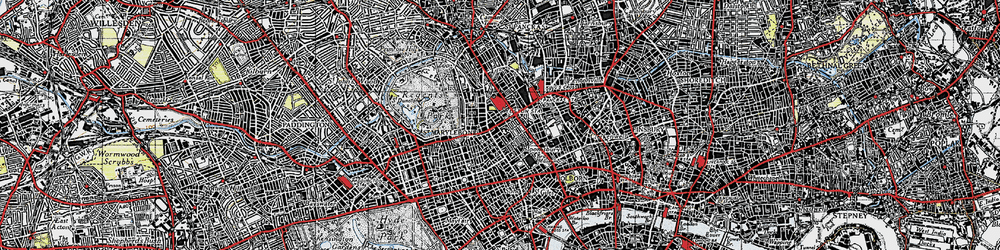 Old map of Somers Town in 1945