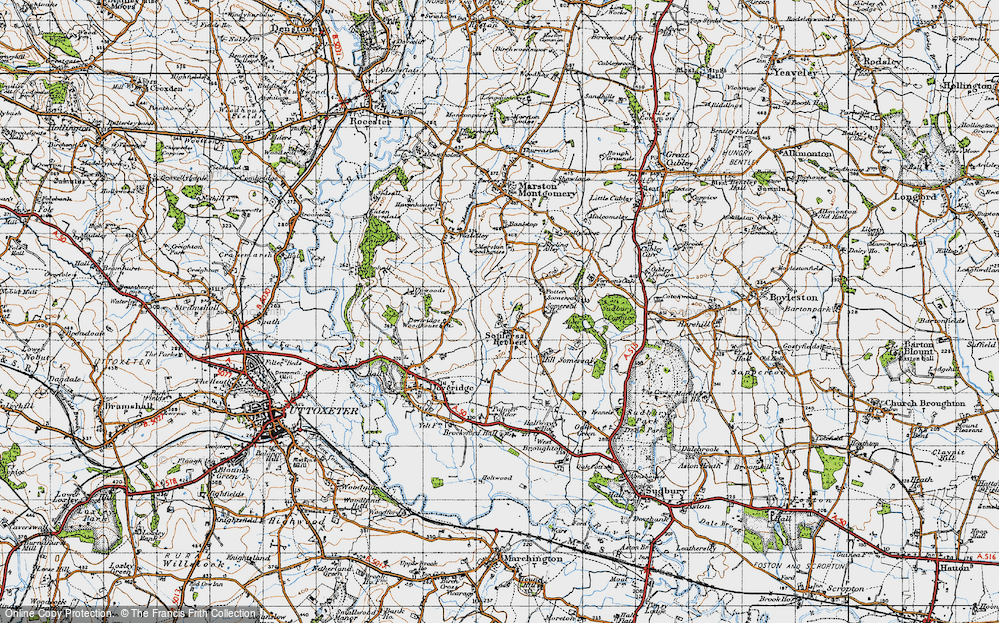 Old Map of Somersal Herbert, 1946 in 1946