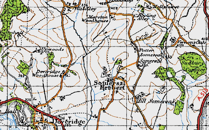 Old map of Somersal Herbert in 1946