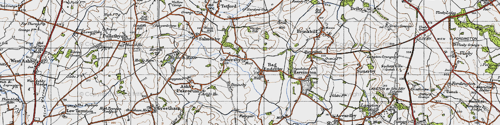 Old map of Somersby in 1946