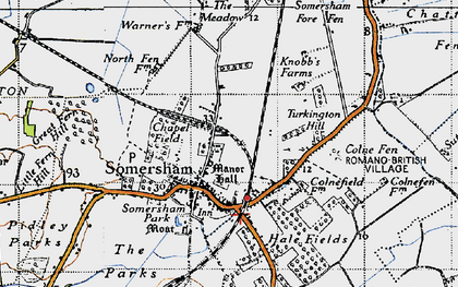 Old map of Somersham in 1946