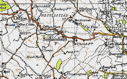 Old map of Bleak Hall in 1946