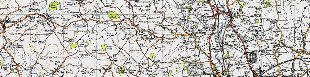 Old map of Somersham in 1946