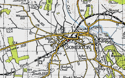 Old map of Badger's Cross in 1945