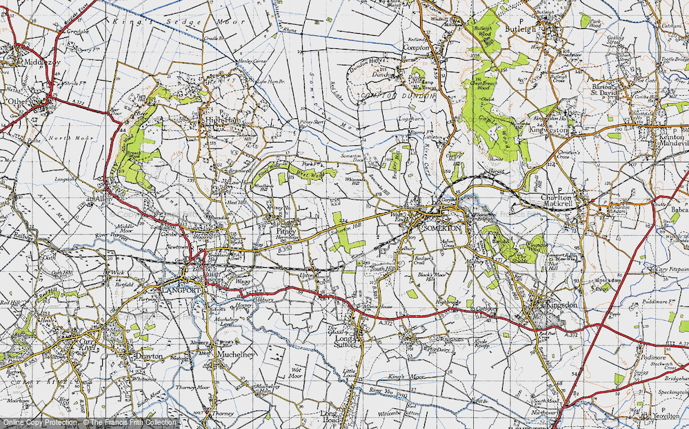 Old Map of Somerton Hill, 1945 in 1945