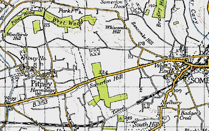 Old map of Somerton Hill in 1945