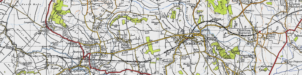 Old map of Somerton Hill in 1945