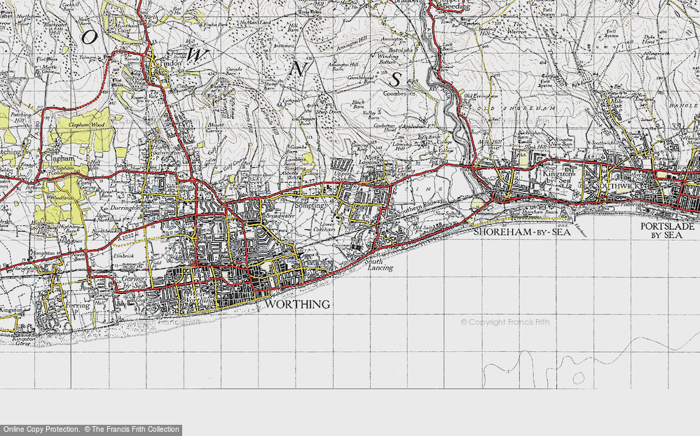 Old Map of Sompting, 1940 in 1940