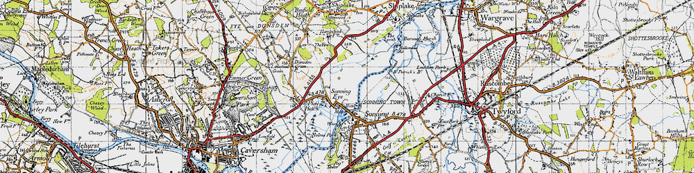Old map of Sonning Eye in 1947