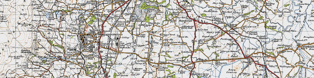Old map of Middle Sontley in 1947