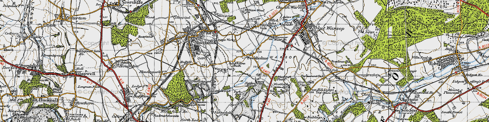 Old map of Sookholme in 1947