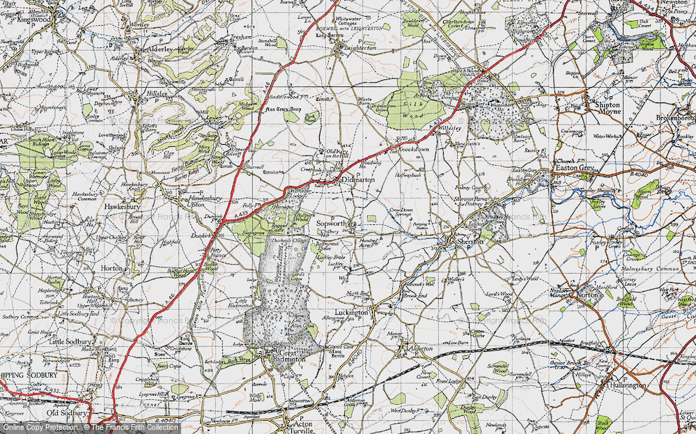 Old Map of Historic Map covering Bullpark Wood in 1946