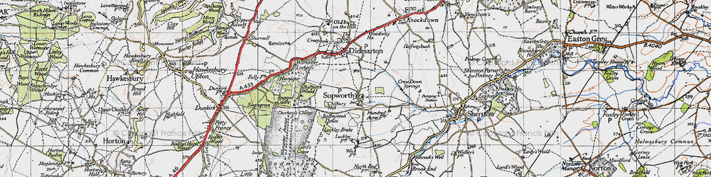 Old map of Sopworth in 1946