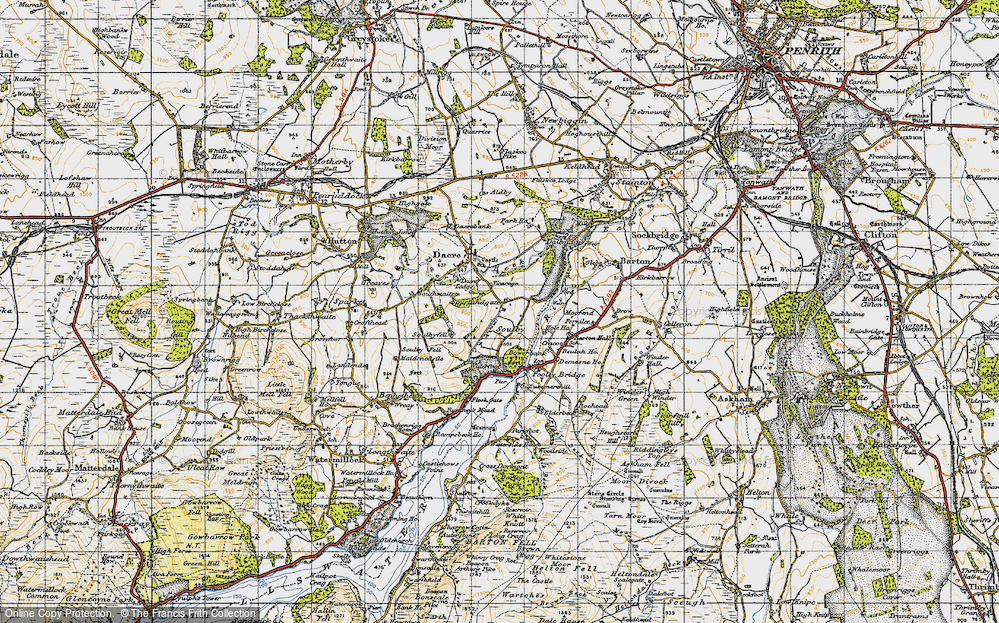 Old Map of Historic Map covering Dalemain in 1947