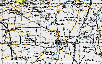 Old map of Wyber Hill in 1947