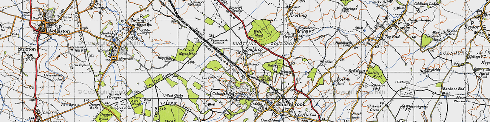 Old map of Souldrop in 1946