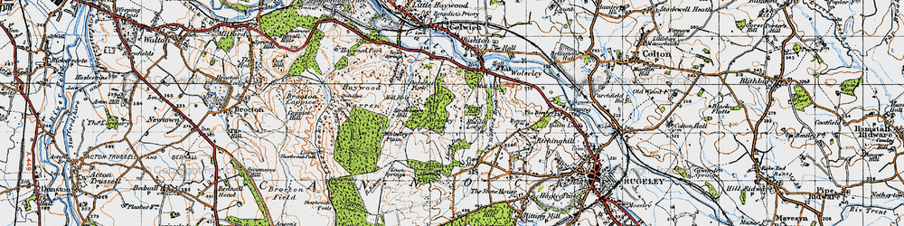 Old map of Wolseley Plain in 1946