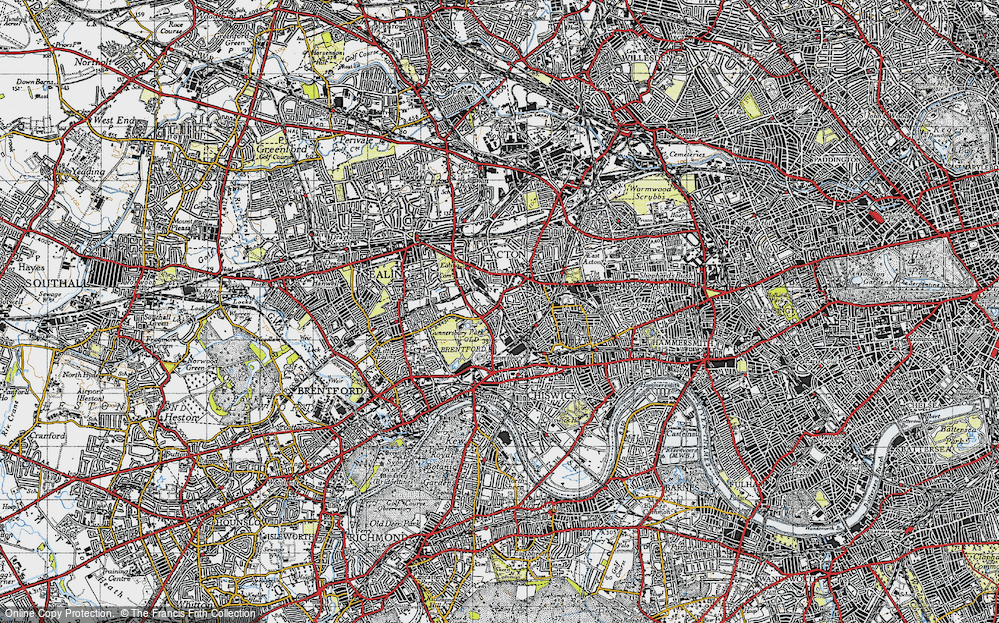 Old Map of South Acton, 1945 in 1945