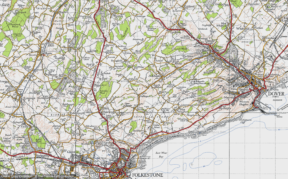 Old Map of South Alkham, 1947 in 1947