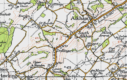Old map of South Alkham in 1947
