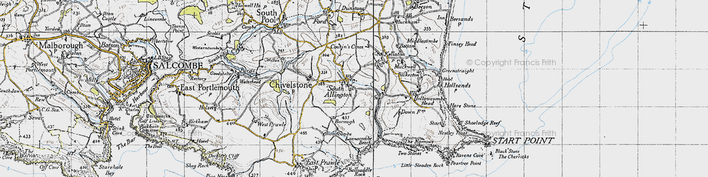 Old map of South Allington in 1946