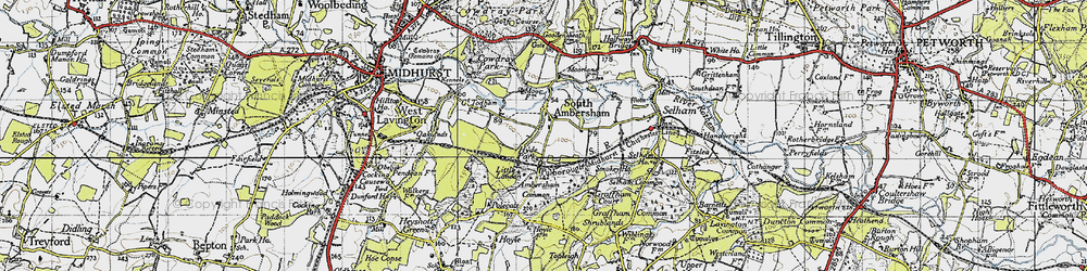 Old map of Ambersham Common in 1940