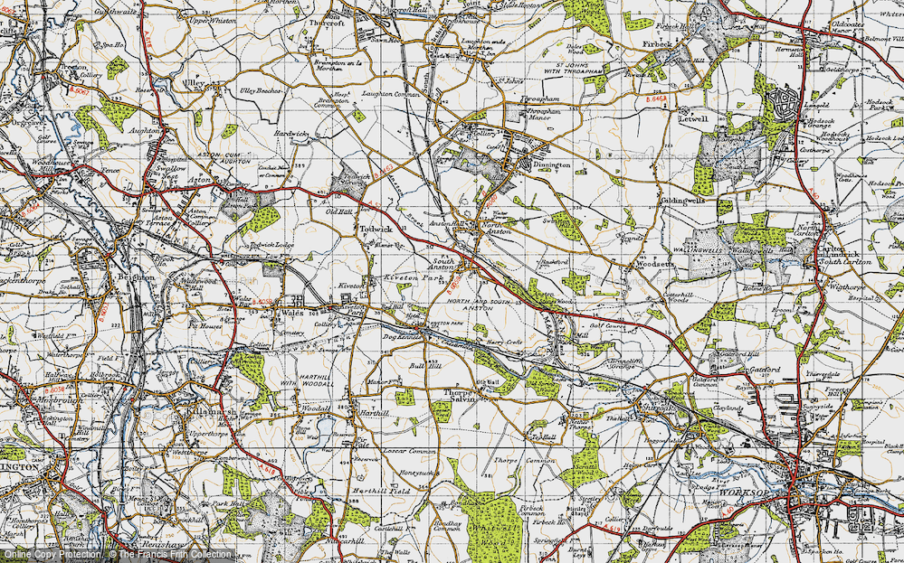 Old Map of South Anston, 1947 in 1947