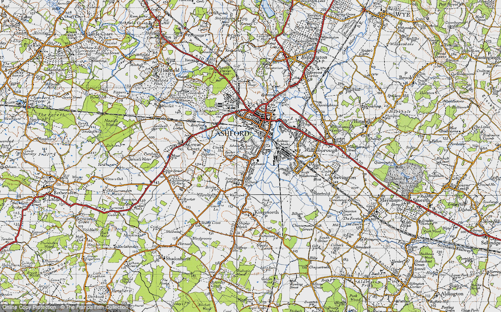 Old Map of South Ashford, 1940 in 1940