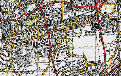 Old map of South Beddington in 1945