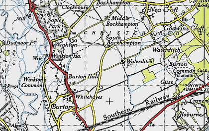 Old map of South Bockhampton in 1940