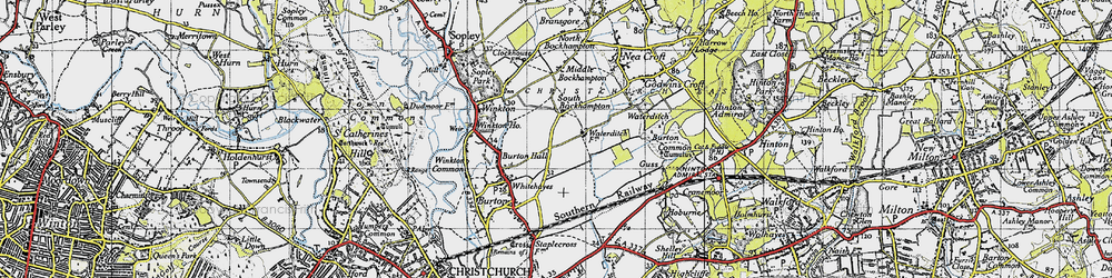 Old map of South Bockhampton in 1940