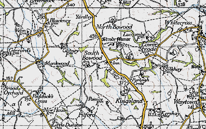 Old map of South Bowood in 1945