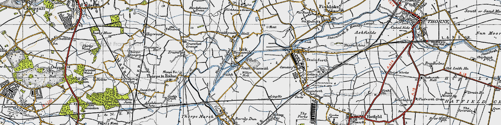 Old map of South Bramwith in 1947