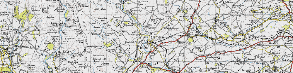 Old map of South Brent in 1946